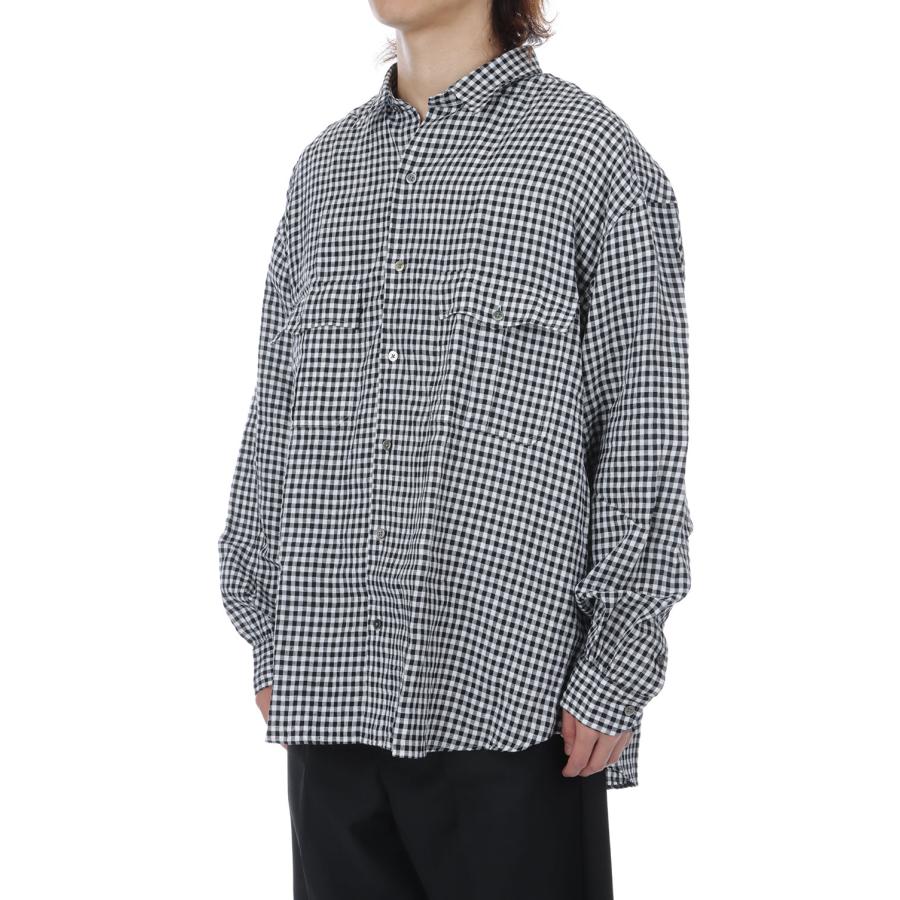 ROLL UP LINEN GINGHAM CHECK SHIRT / BLACK (PC-016-3978) Porter Classic(ポータークラシック) |  | 03