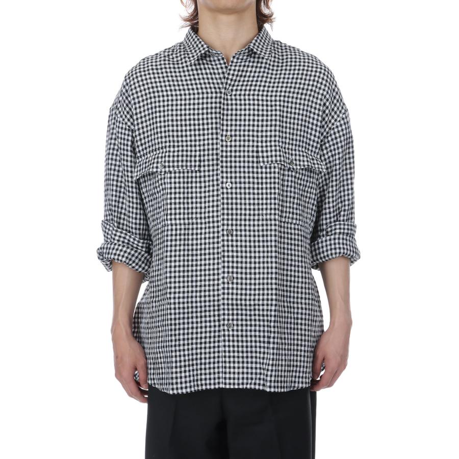 ROLL UP LINEN GINGHAM CHECK SHIRT / BLACK (PC-016-3978) Porter Classic(ポータークラシック) |  | 07