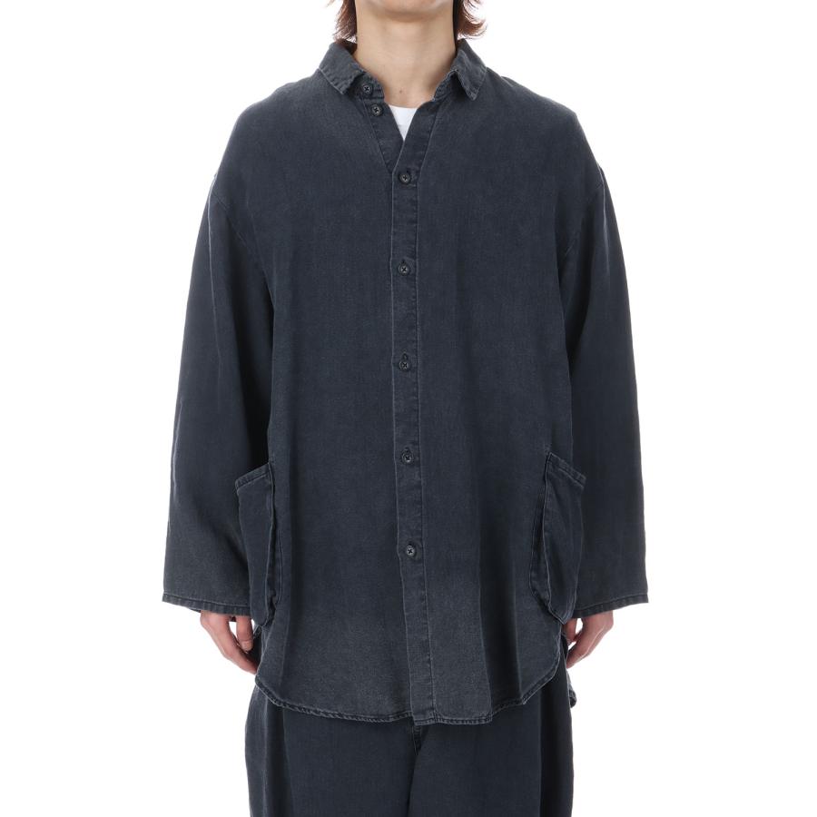 BLACK LINEN SHIRT JACKET / BLACK (PC-021-3885) Porter Classic(ポータークラシック) |  | 02