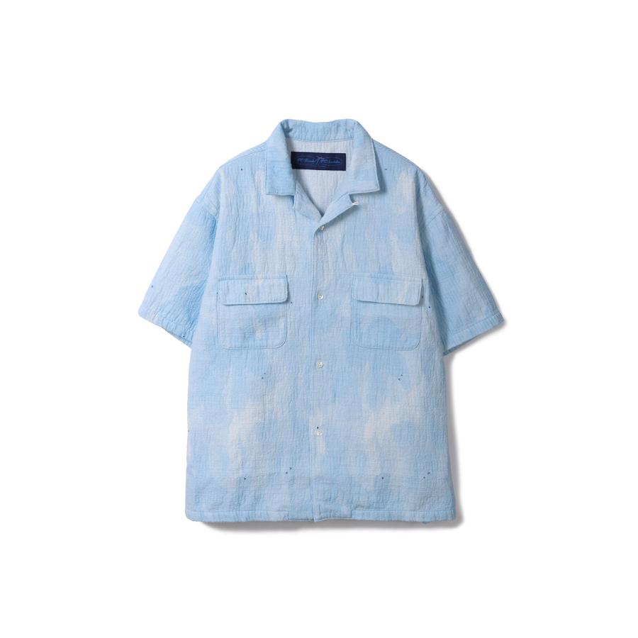 PAINTED SASHIKO WATERCOLOR KAIKIN SHIRT / LIGHT BLUE (PC-059-3821) Porter Classic(ポータークラシック) | 