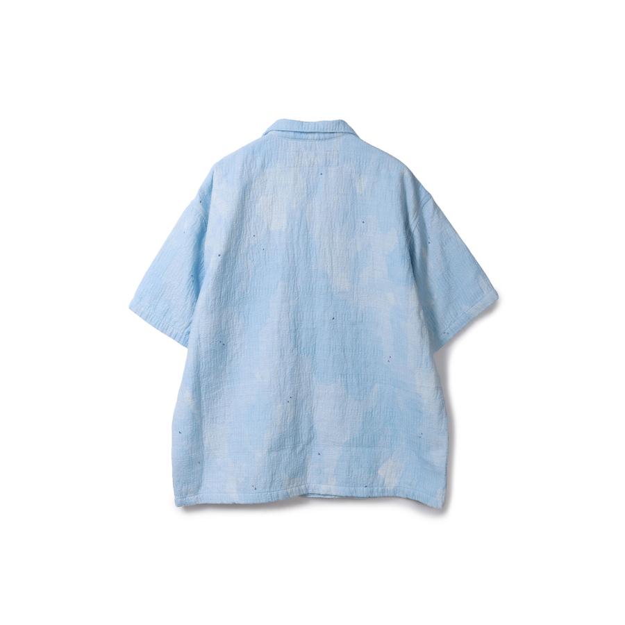 PAINTED SASHIKO WATERCOLOR KAIKIN SHIRT / LIGHT BLUE (PC-059-3821) Porter Classic(ポータークラシック)の画像