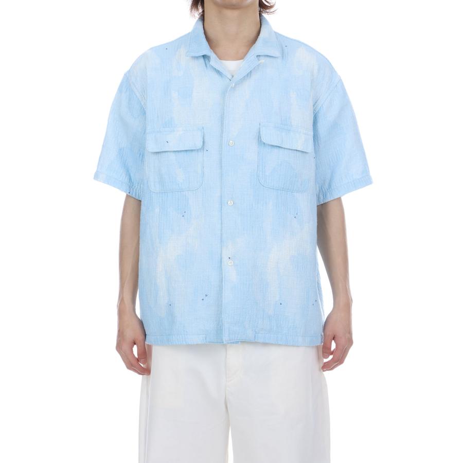 PAINTED SASHIKO WATERCOLOR KAIKIN SHIRT / LIGHT BLUE (PC-059-3821) Porter Classic(ポータークラシック)の画像