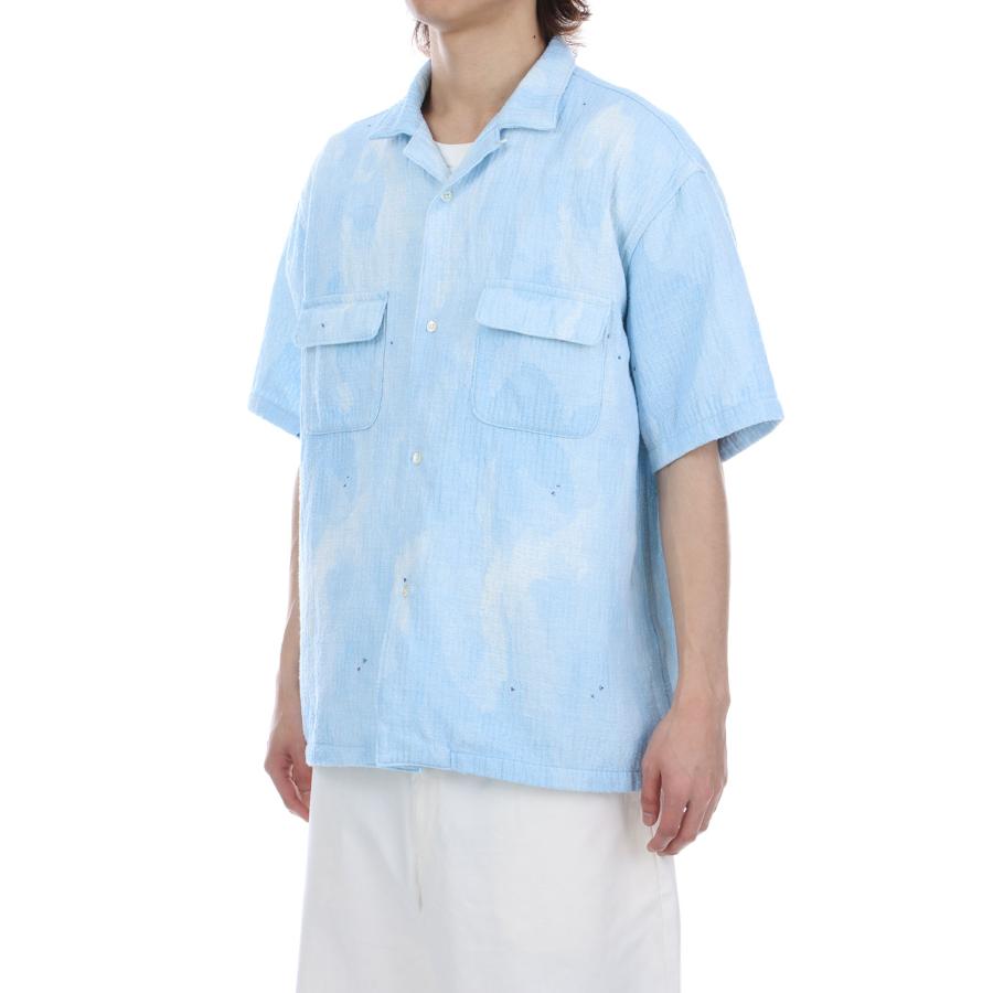 PAINTED SASHIKO WATERCOLOR KAIKIN SHIRT / LIGHT BLUE (PC-059-3821) Porter Classic(ポータークラシック)の画像