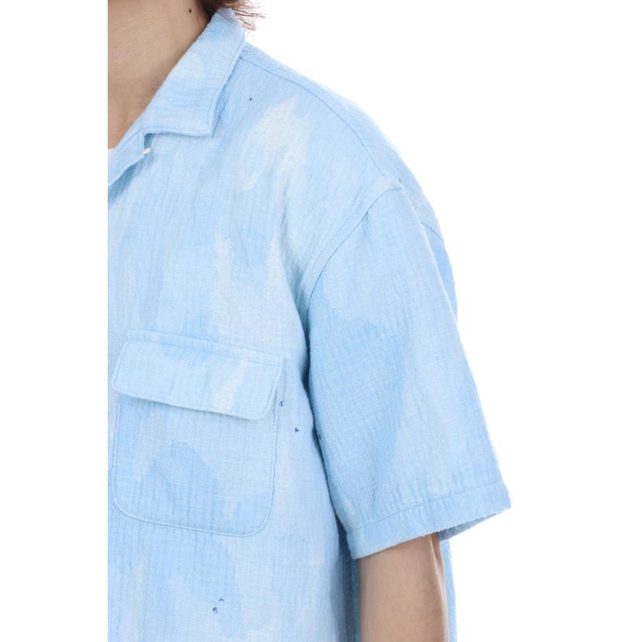 PAINTED SASHIKO WATERCOLOR KAIKIN SHIRT / LIGHT BLUE (PC-059-3821) Porter Classic(ポータークラシック)の画像