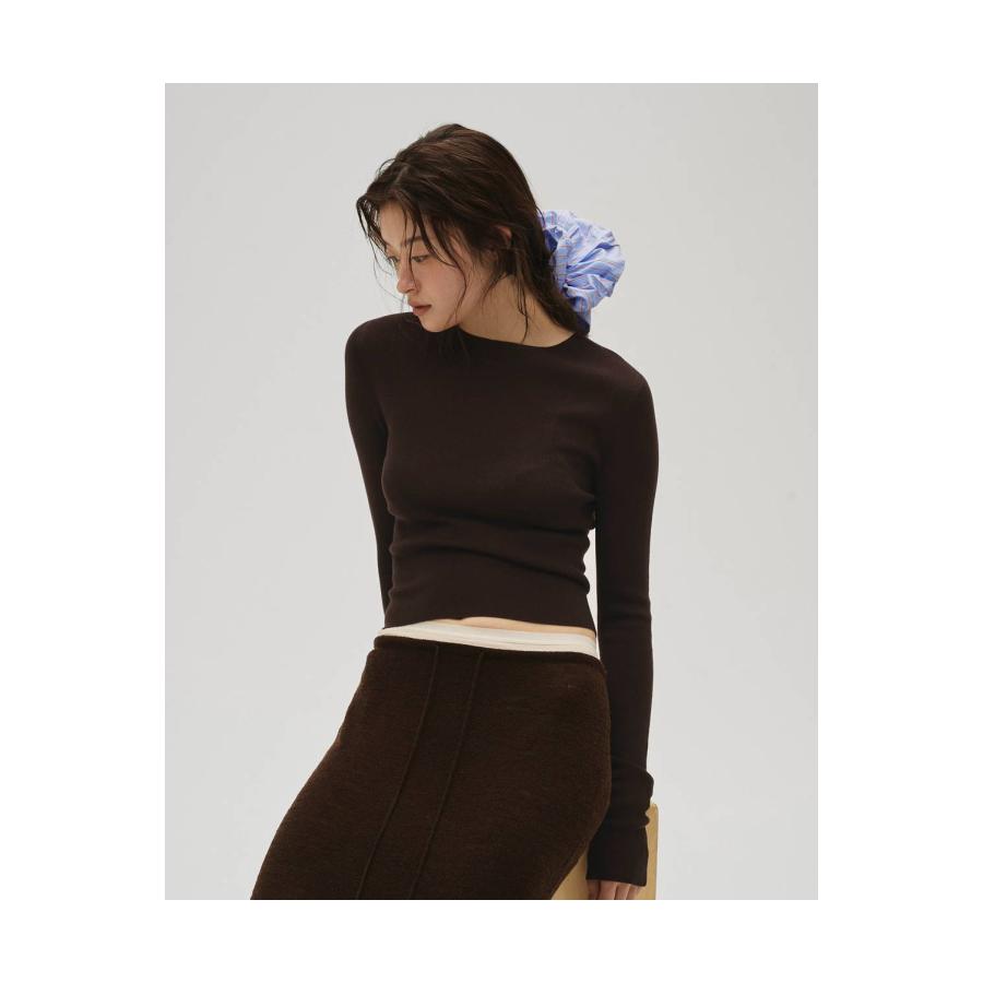 Compact Smooth Knit -DARK BROWN  (12610510) Todayful(トゥデイフル) | TODAYFUL | 02