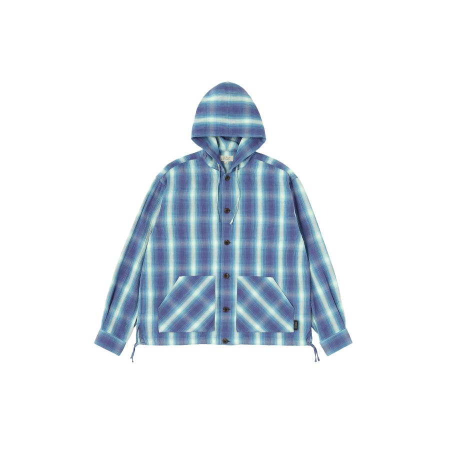 Ombre Plaid Hooded Shirt - Navy Plaid (SD26S-SH03) SEDAN ALL PURPOSE(セダン オール パーパス) | 