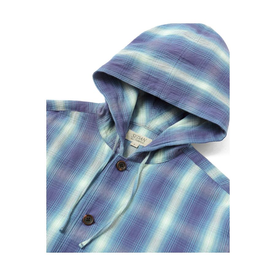Ombre Plaid Hooded Shirt - Navy Plaid (SD26S-SH03) SEDAN ALL PURPOSE(セダン オール パーパス) |  | 02