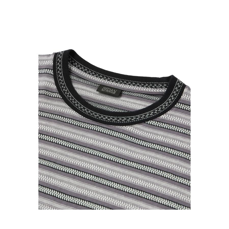 Jacquard Striped S/S Tee - Charcoal (SD26S-CT06) SEDAN ALL PURPOSE(セダン オール パーパス) |  | 01