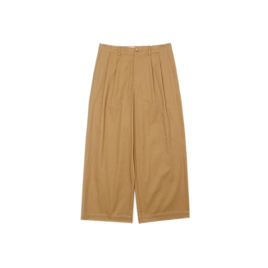 2TUCK WIDE CHINO TROUSERS - CAMEL (253-60502) Universal Products(ユニバーサルプロダクツ) | 