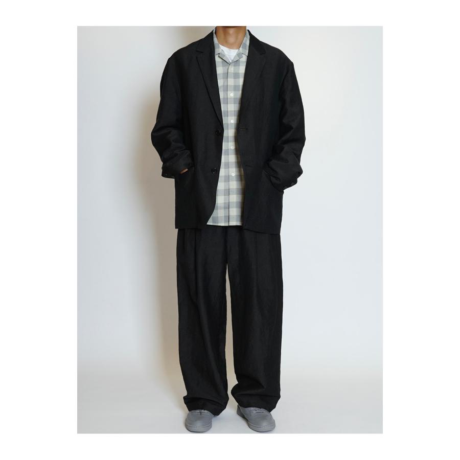 WOOL LINEN 2 TUCK TROUSERS - CHARCOAL (261-60504) Universal Products(ユニバーサルプロダクツ) |  | 04