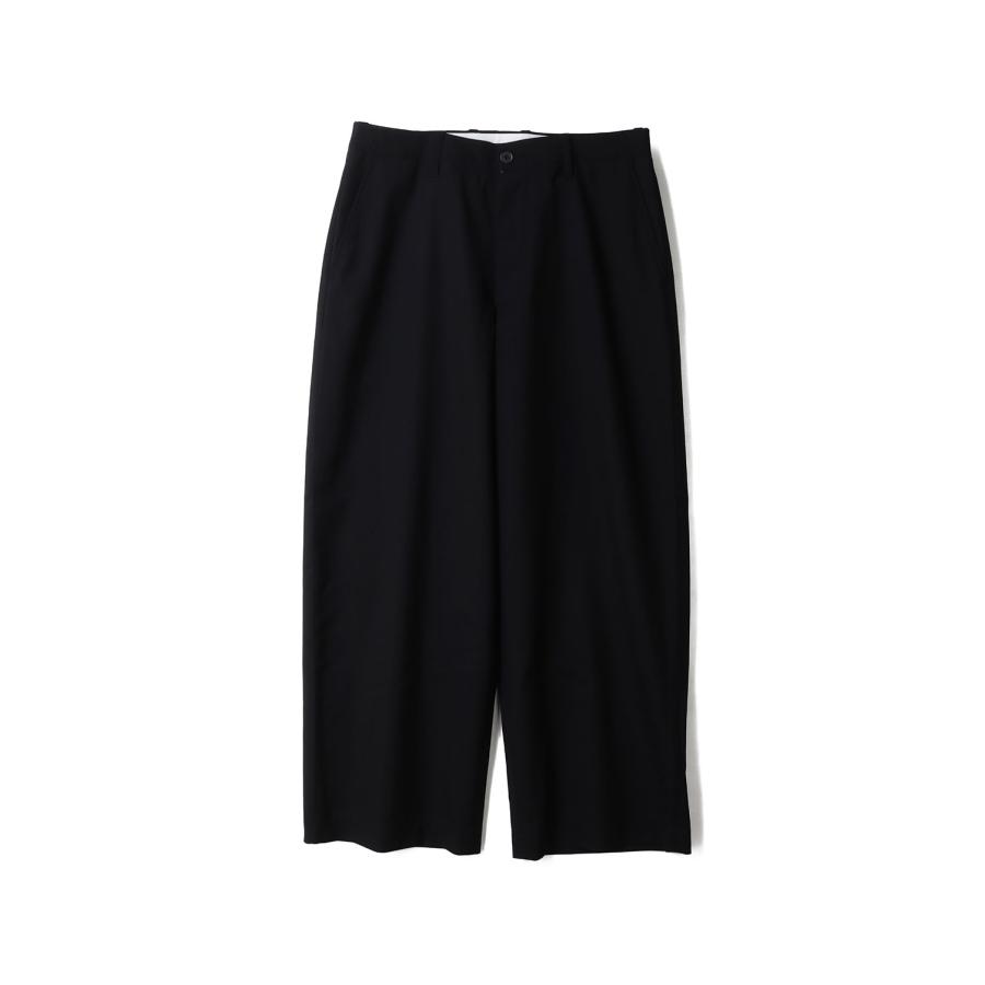 SUMMER WOOL WIDE TROUSERS - BLACK (261-60514) Universal Products(ユニバーサルプロダクツ) | 
