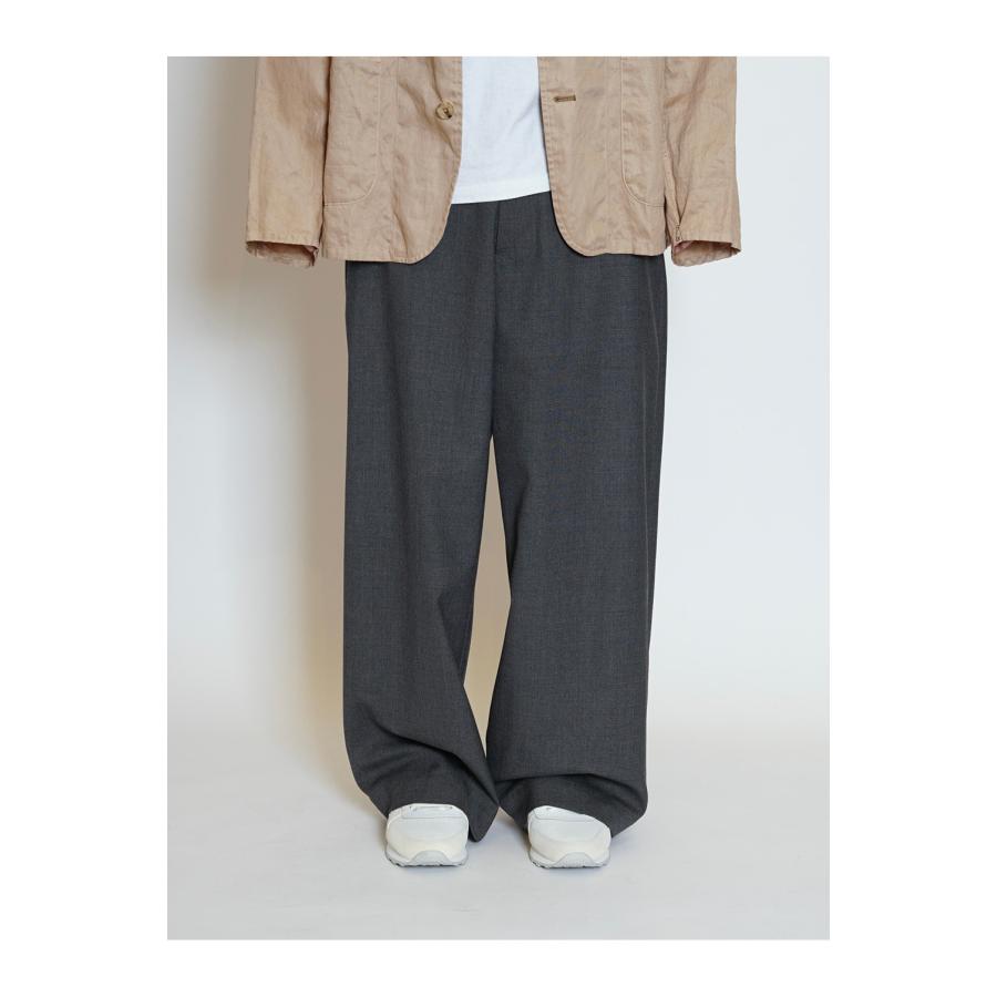 SUMMER WOOL WIDE TROUSERS - GRAY (261-60514) Universal Products(ユニバーサルプロダクツ) |  | 02