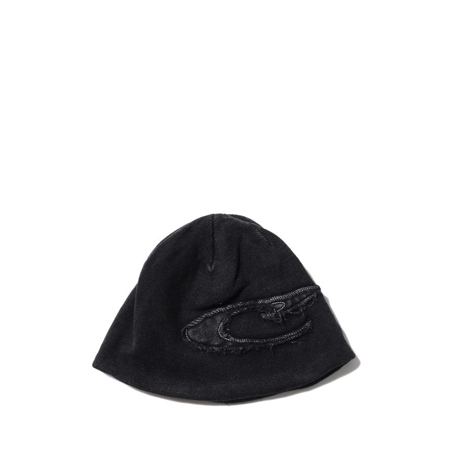 CPG WAPPEN KNIT DYE CAP - BLACK (26SS-CPG-15 / FS2021) F-LAGSTUF-F(フラグスタフ) | 