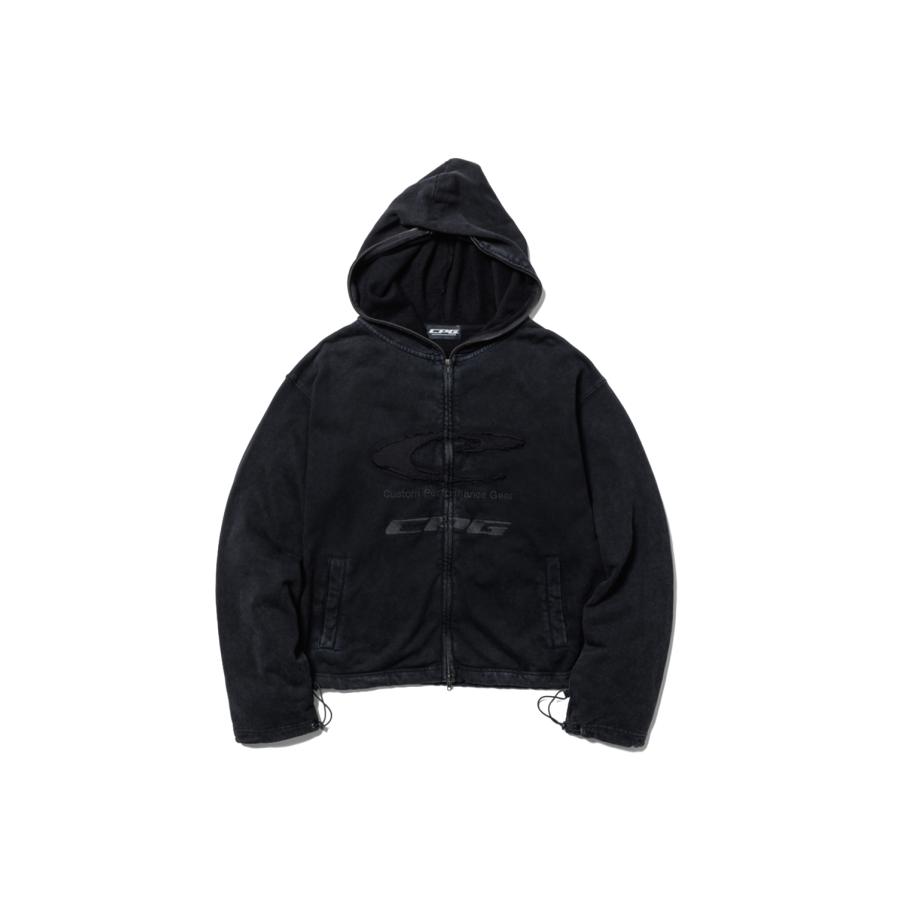 CPG FRT LOGO DYE ZIP HOODIE - BLACK (26SS-CPG-09 / FS2026) F-LAGSTUF-F(フラグスタフ) | 