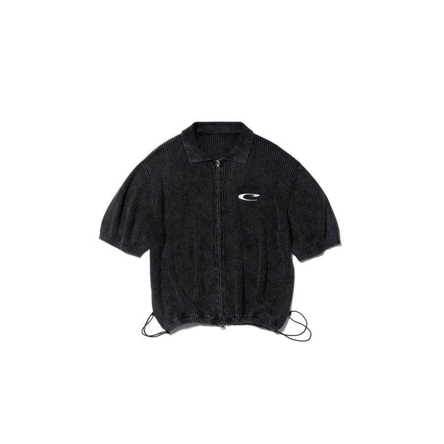 CPG FULL ZIP SS KNIT SHIRT - BLACK (26SS-CPG-10 / FS2025) F-LAGSTUF-F(フラグスタフ) |  | 01
