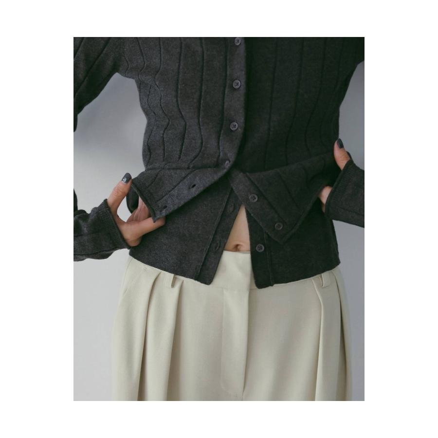 Cotton Layered Cardigan - CHARCOAL GRAY (62610502) anuke(アンヌーク) |  | 06