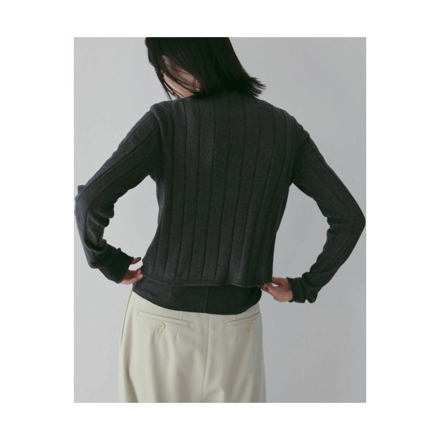 Cotton Layered Cardigan - CHARCOAL GRAY (62610502) anuke(アンヌーク) |  | 07