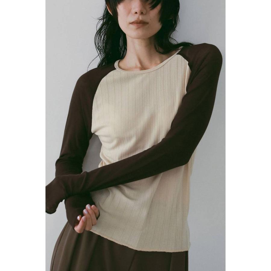 【SALE】Sheer Raglan T-Shirts - CREAM (62610622) anuke(アンヌーク) |  | 01