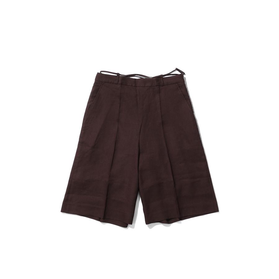Linen Half Pants - BROWN (62610705) anuke(アンヌーク) | 