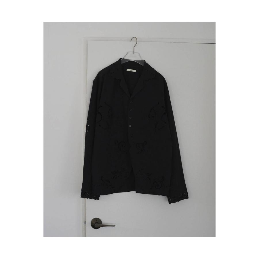 Cutwork Opencollar Shirts - BLACK (62610418) anuke(アンヌーク) |  | 02