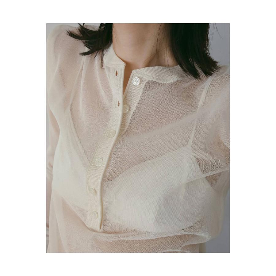 Sheer Henley Knit - IVORY (62610514) anuke(アンヌーク) |  | 03