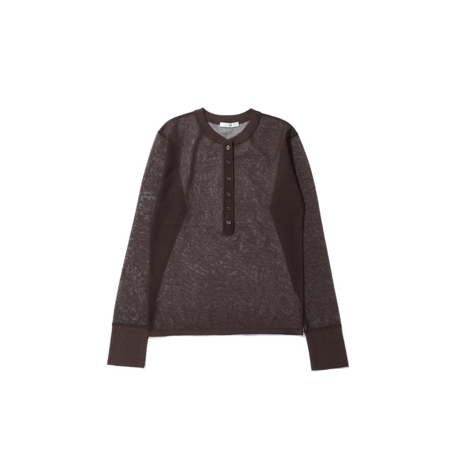 Sheer Henley Knit - BROWN (62610514) anuke(アンヌーク) | 