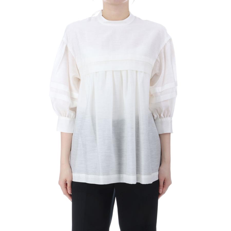 SHEER TUCK BLOUSE - 01 WHITE (26SMSBL03) Shinzone(シンゾーン) | THE SHINZONE | 01