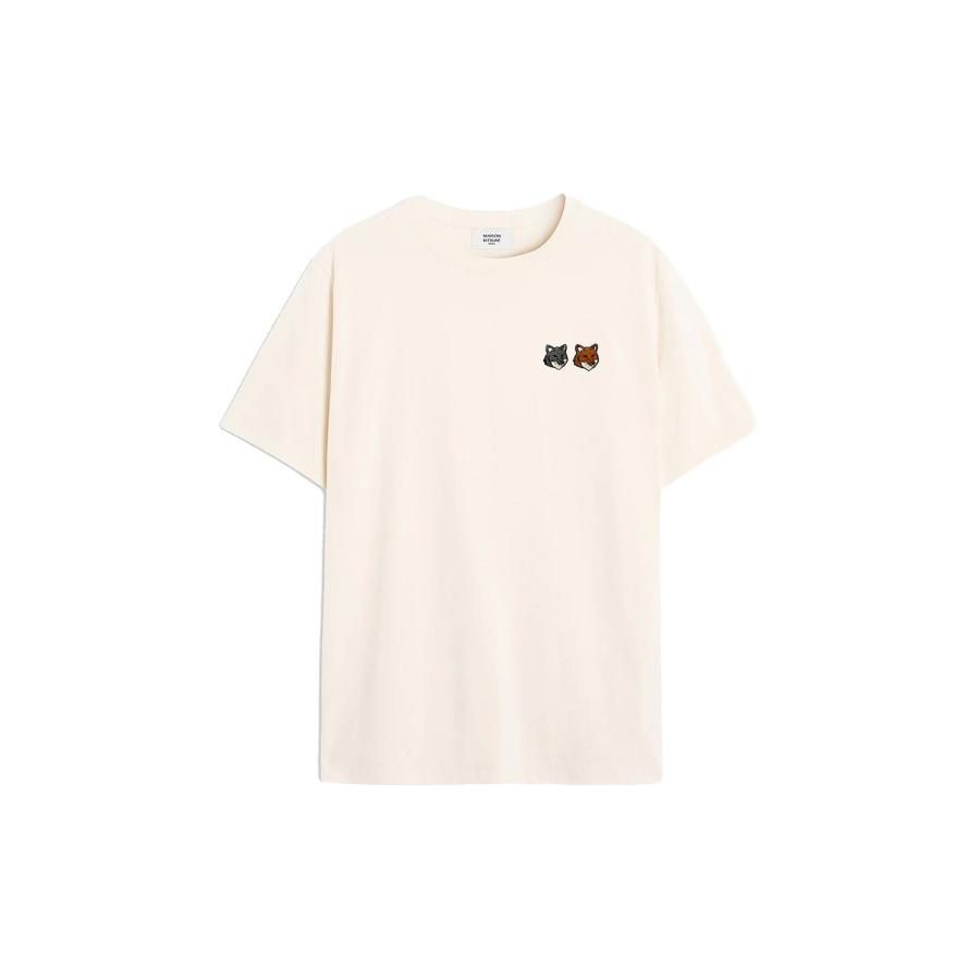 DOUBLE FOX HEAD COMFORT TEE- SHIRT - LATTE (OM011CFKJ7025) Maison Kitsune -Men-(メゾンキツネ) | 