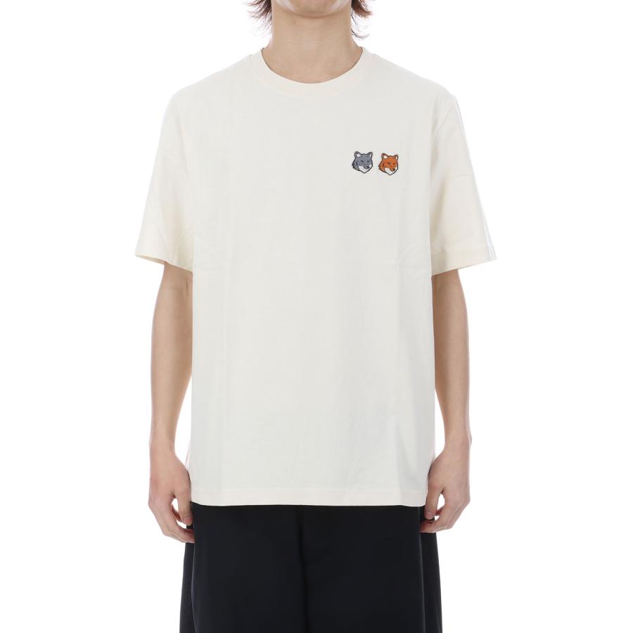 DOUBLE FOX HEAD COMFORT TEE- SHIRT - LATTE (OM011CFKJ7025) Maison Kitsune -Men-(メゾンキツネ) |  | 01