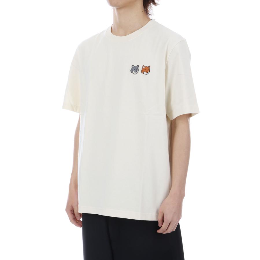 DOUBLE FOX HEAD COMFORT TEE- SHIRT - LATTE (OM011CFKJ7025) Maison Kitsune -Men-(メゾンキツネ) |  | 02