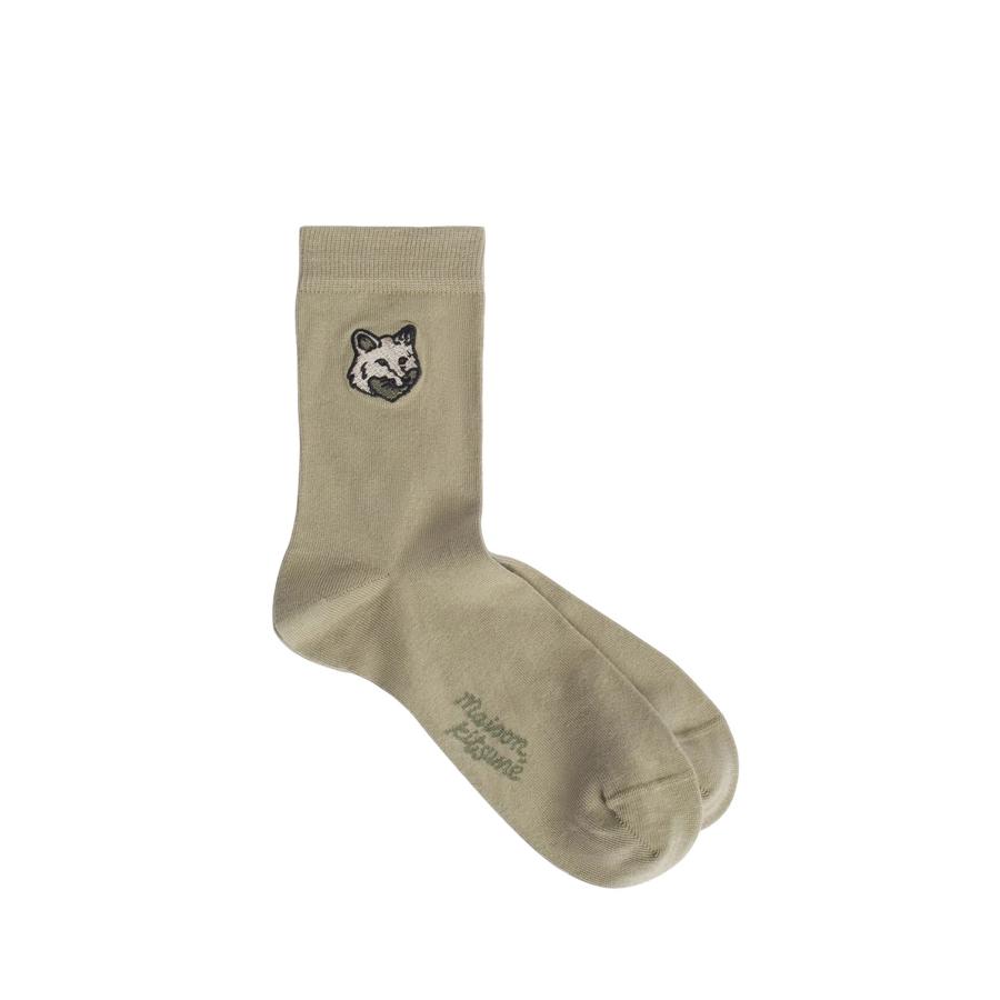 FOX HEAD SOCKS - TEA LEAF (OM06411KT1145) Maison Kitsune -Men-(メゾンキツネ) |  | 02