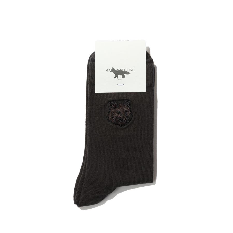 FOX HEAD SOCKS - BELUGA (OM06411KT1145) Maison Kitsune -Men-(メゾンキツネ) | 