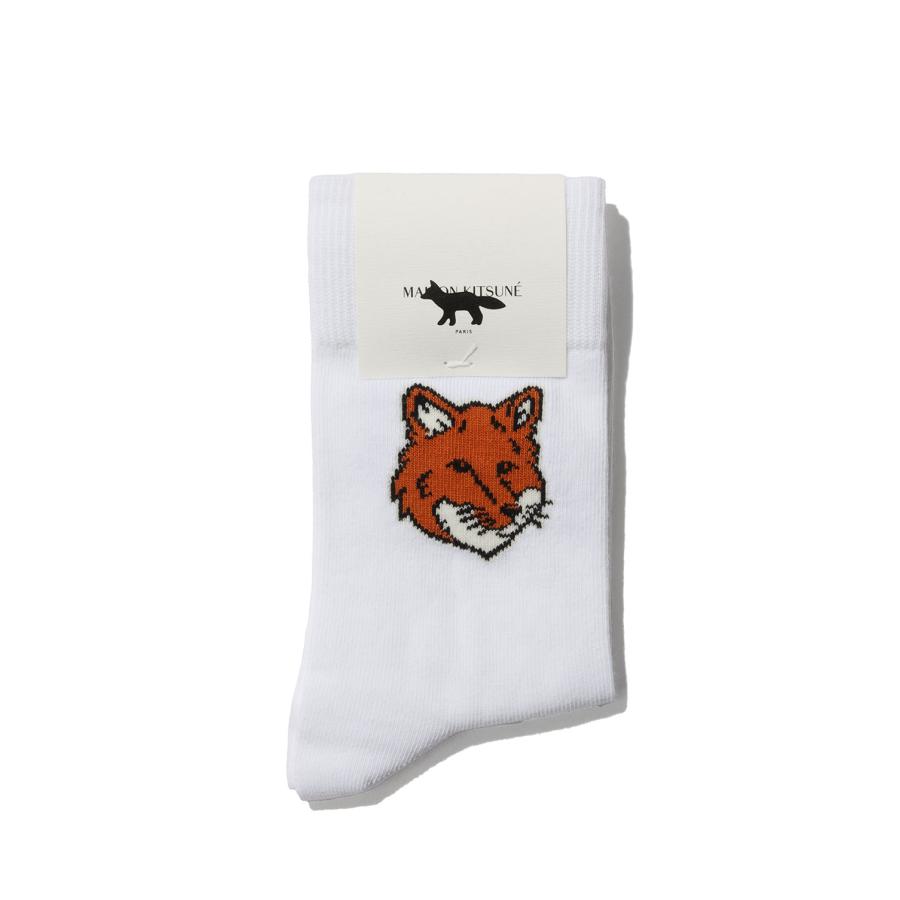FOX HEAD SOCKS - WHITE (PM06400KT0010) Maison Kitsune -Women-(メゾンキツネ) | 
