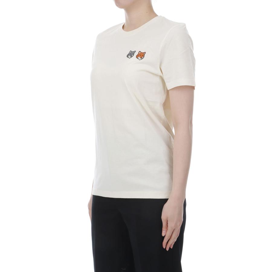 DOUBLE FOX HEAD REGULAR TEE- SHIRT - LATTE (OW011CFKJ7026) Maison Kitsune -Women-(メゾンキツネ) |  | 02