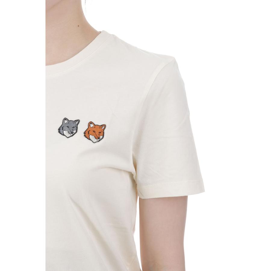 DOUBLE FOX HEAD REGULAR TEE- SHIRT - LATTE (OW011CFKJ7026) Maison Kitsune -Women-(メゾンキツネ) |  | 04