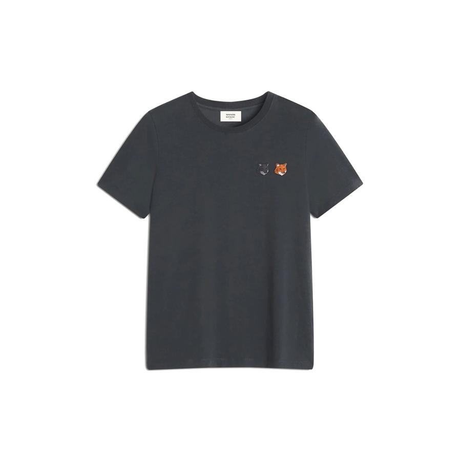 DOUBLE FOX HEAD REGULAR TEE- SHIRT - ANTHRAC (OW011CFKJ7026) Maison Kitsune -Women-(メゾンキツネ) | 