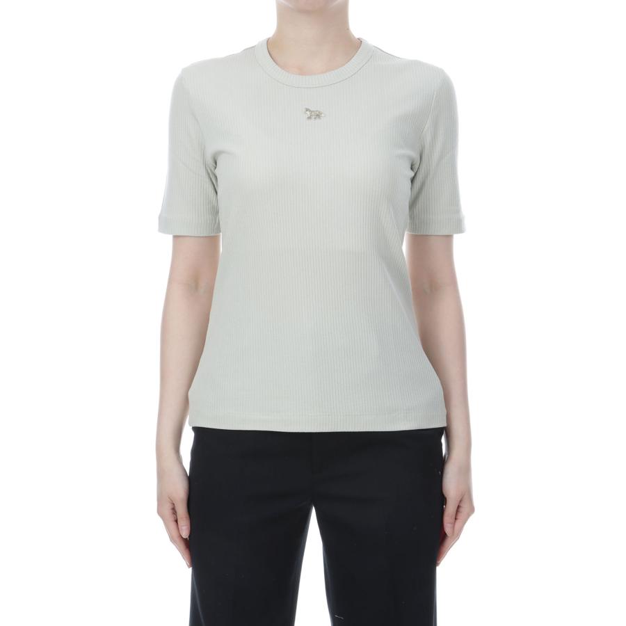 BABY FOX RIBBED FITTED TEE- SHIRT - MINERAL GRAY (OW00124KJ0134) Maison Kitsune -Women-(メゾンキツネ) |  | 01