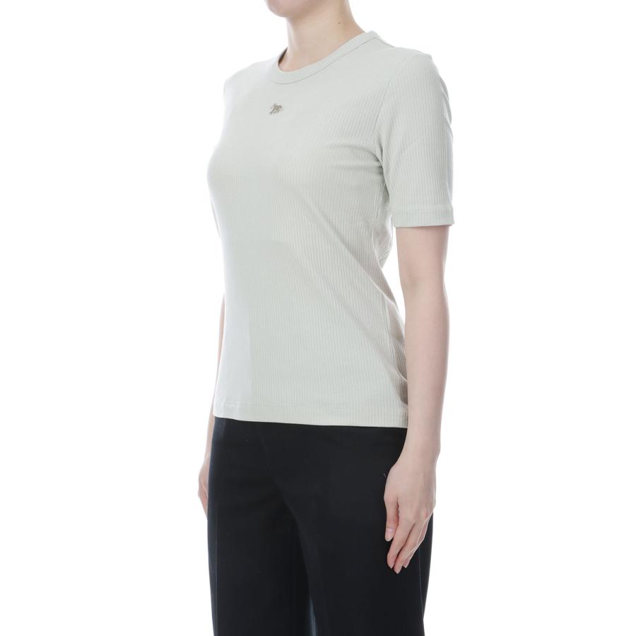 BABY FOX RIBBED FITTED TEE- SHIRT - MINERAL GRAY (OW00124KJ0134) Maison Kitsune -Women-(メゾンキツネ) |  | 02