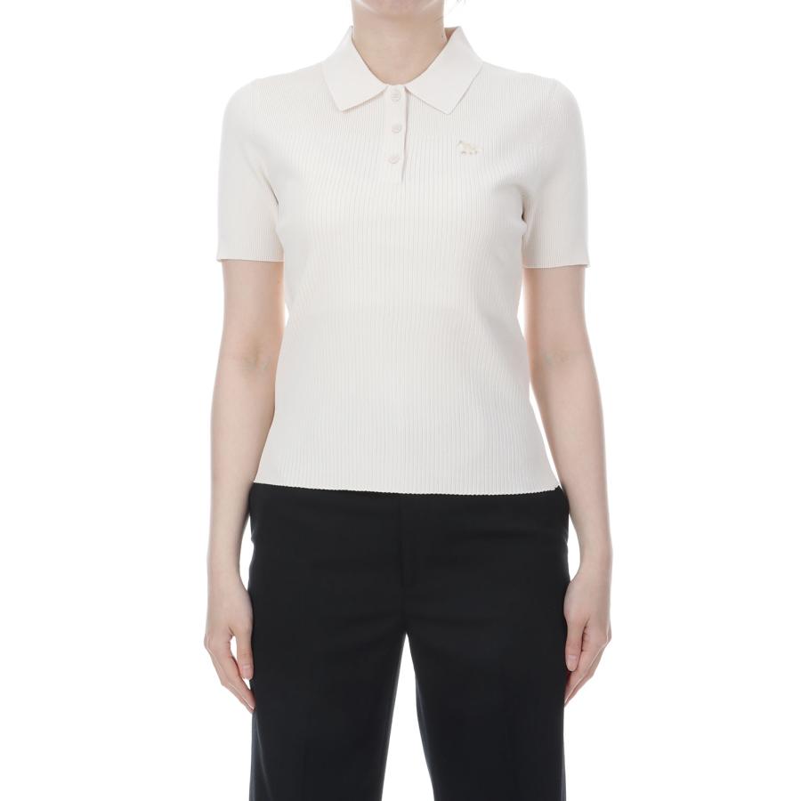 BABY FOX PLEAT RIB POLO - NOBLE BEIGE (QW00202KT1193) Maison Kitsune -Women-(メゾンキツネ) |  | 01