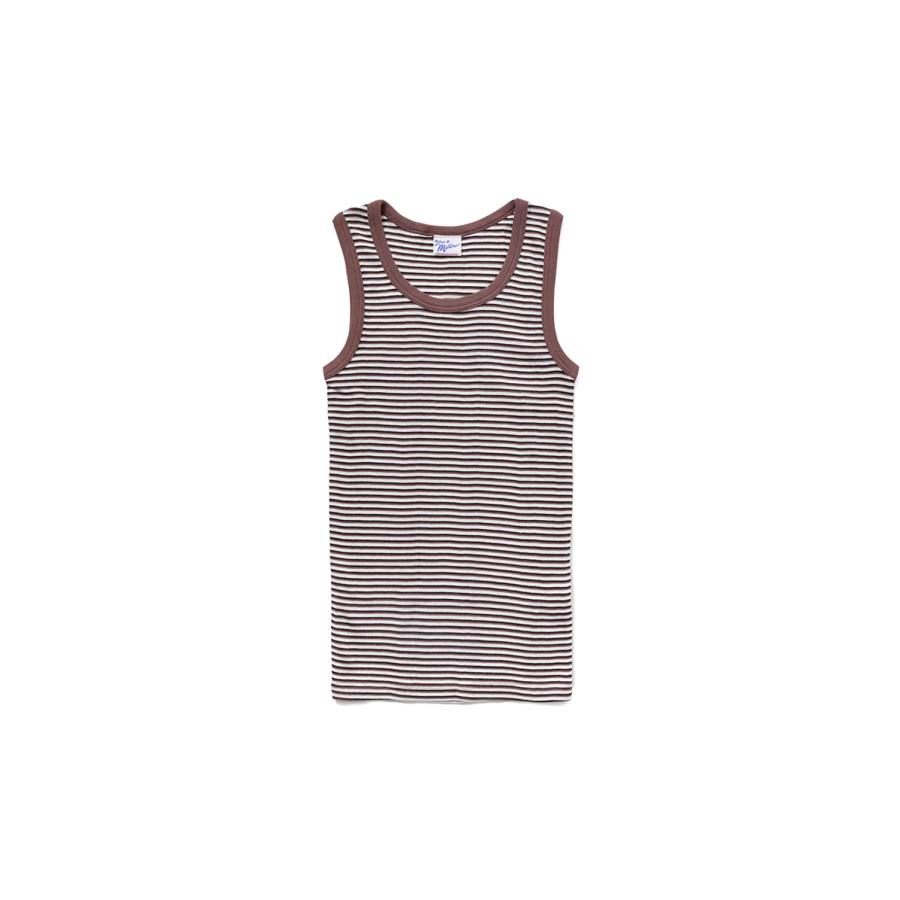 Panel ribbed tanktop - BRN-BK (808C) Miller(ミラー) | 