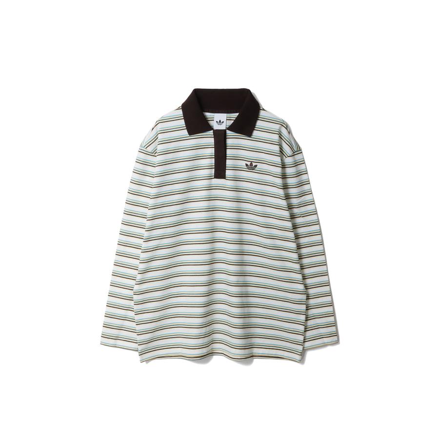 VINTAGE STRIPED OVZD POLO LS - OFF WHITE (RC2605OW013) adidas Originals -Women-(アディダスオリジナルス) | 