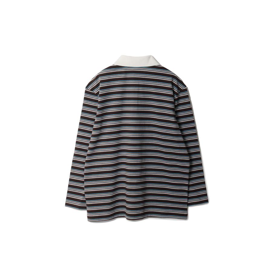 VINTAGE STRIPED OVZD POLO LS - AURORA COFFEE (RC2605OW013) adidas Originals -Women-(アディダスオリジナルス) |  | 01