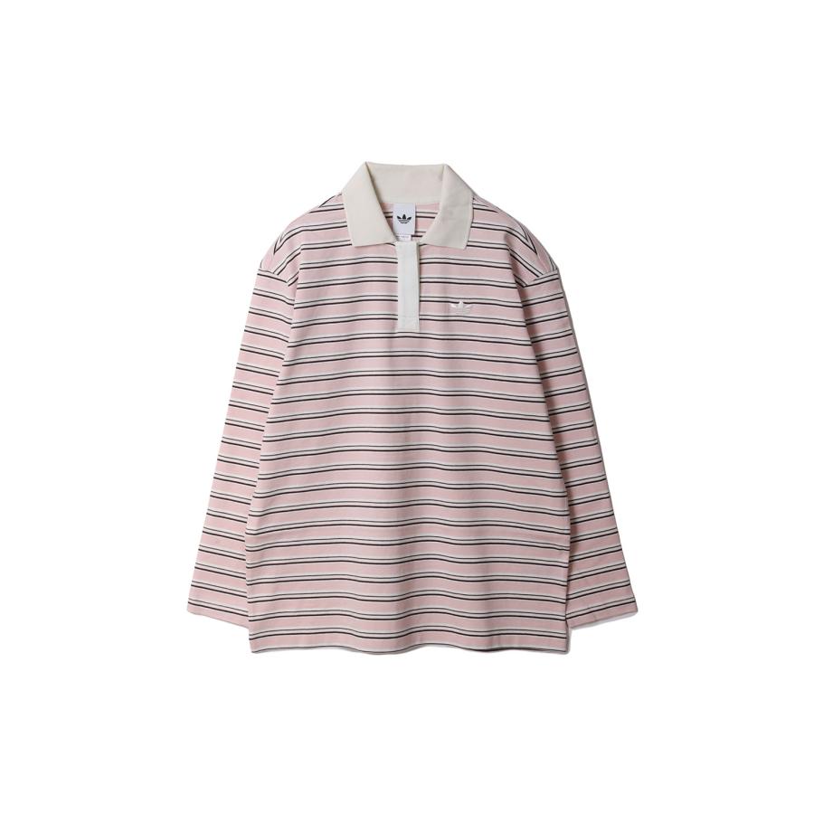VINTAGE STRIPED OVZD POLO LS - SANDAY PINK (RC2605OW013) adidas Originals -Women-(アディダスオリジナルス) | 