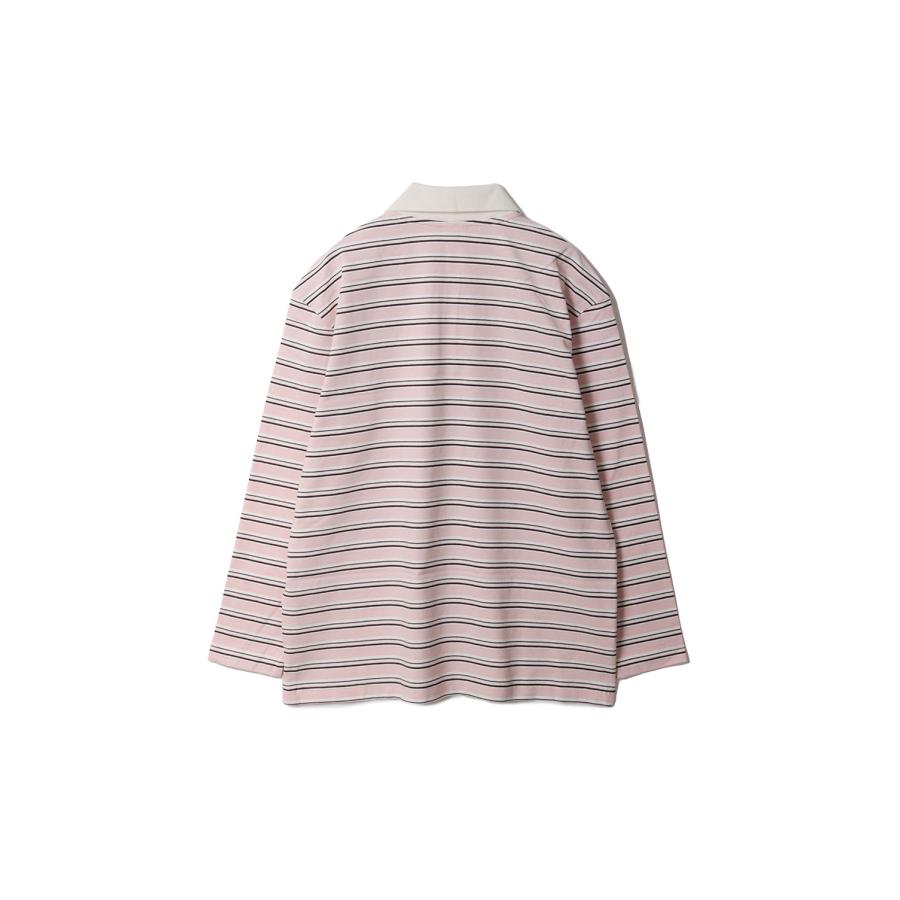 VINTAGE STRIPED OVZD POLO LS - SANDAY PINK (RC2605OW013) adidas Originals -Women-(アディダスオリジナルス) |  | 01