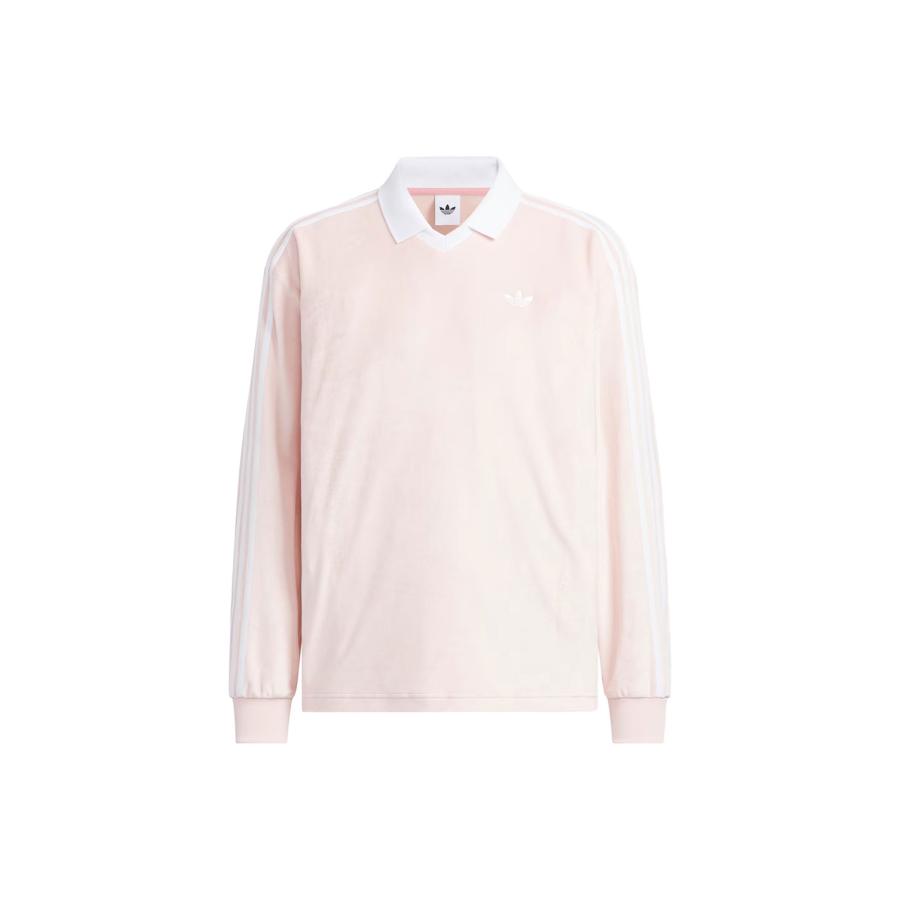 VELOUR POLO LS - SANDY PINK (I8639) adidas Originals -Women-(アディダスオリジナルス) | 