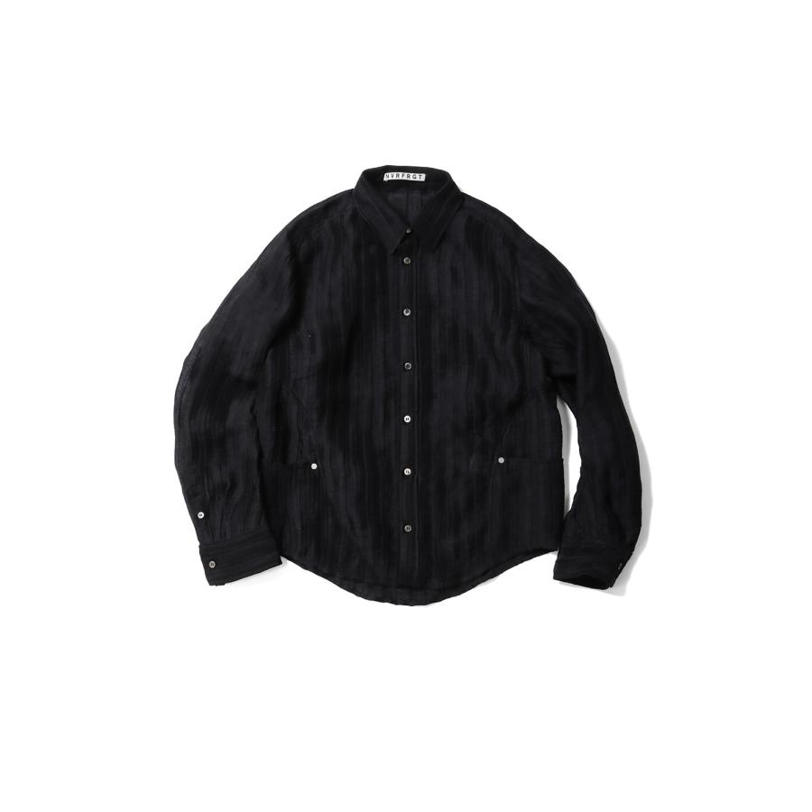 SEMI SHEER LONG SLEEVE SHIRT - BLACK (NF261S01) NVRFRGT(ネヴァーフォーゲット) | 