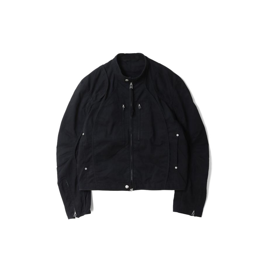PANELLED MOTOR CYCLE JACKET - BLACK (NF261J05) NVRFRGT(ネヴァーフォーゲット) | 