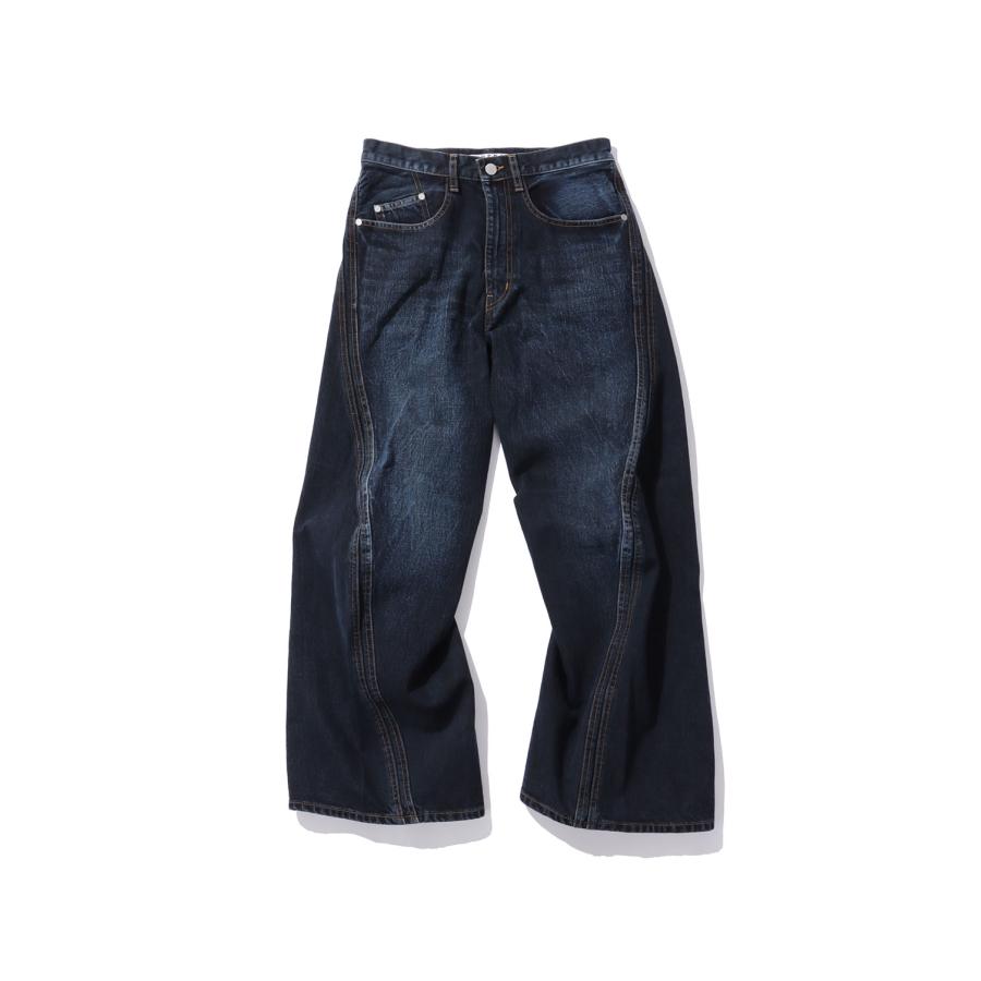 3D TWISTED WIDE LEG JEANS - DARK FADED INDIGO (NF261P15A) NVRFRGT(ネヴァーフォーゲット) | 