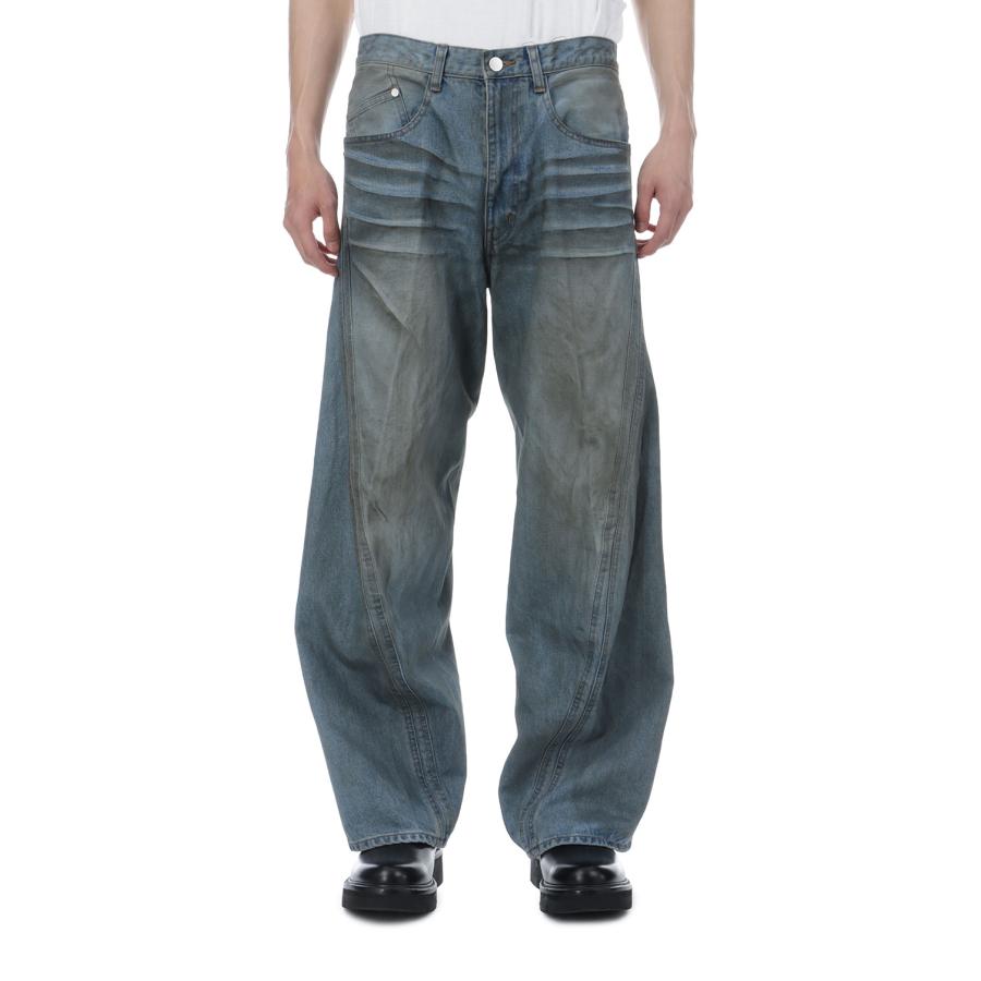 3D TWISTED WIDE LEG JEANS - DIRTY FADED INDIGO (NF261P15B) NVRFRGT(ネヴァーフォーゲット)の画像