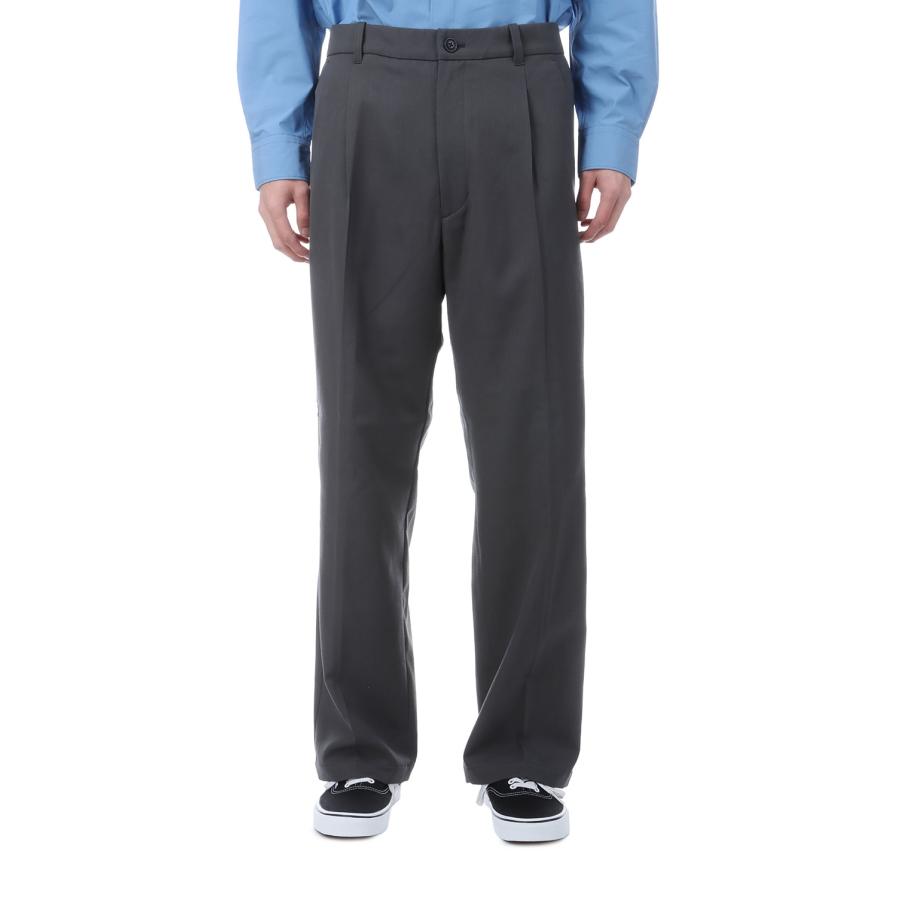 【P10倍】【SALE】One Tuck Straight Wool Pants - CHARCOAL GRAY (GL75753) Goldwin(ゴールドウイン) |  | 01